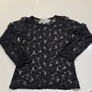 L&B Black Lace Long Sleeve Top. Size S